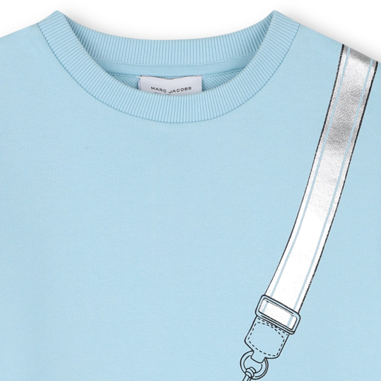 Cotton French Terry T Shirt Dress With Trompe L Oeil Print, Light Blue The Marc Jacobs