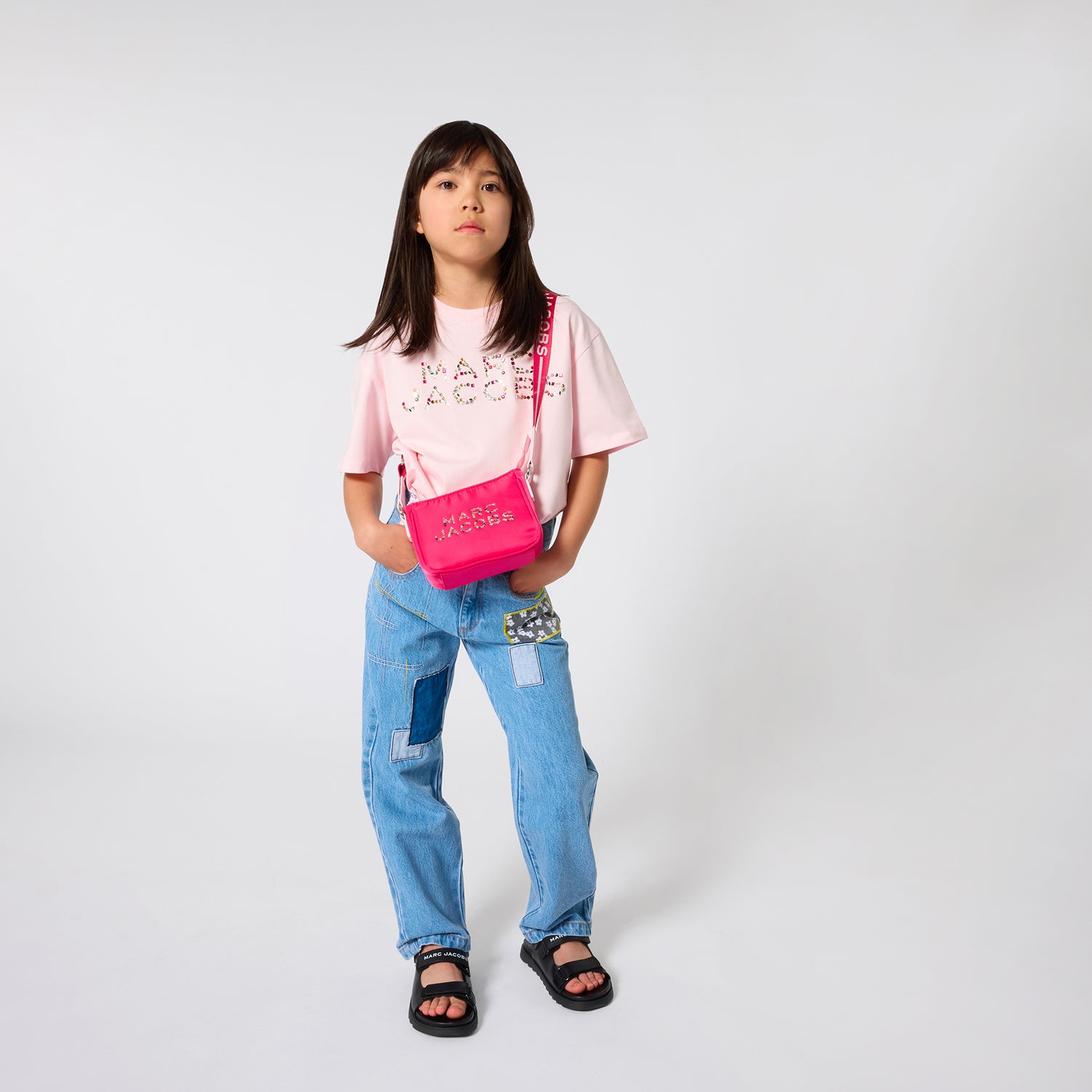 Rhinestone Logo Cotton T-Shirt The Marc Jacobs
