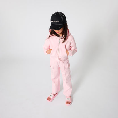 Pink Zip Hoodie with Rhinestone Logo The Marc Jacobs