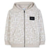 Organic Cotton Fleece Zip Hoodie With All Over Monogram, Cream The Marc Jacobs