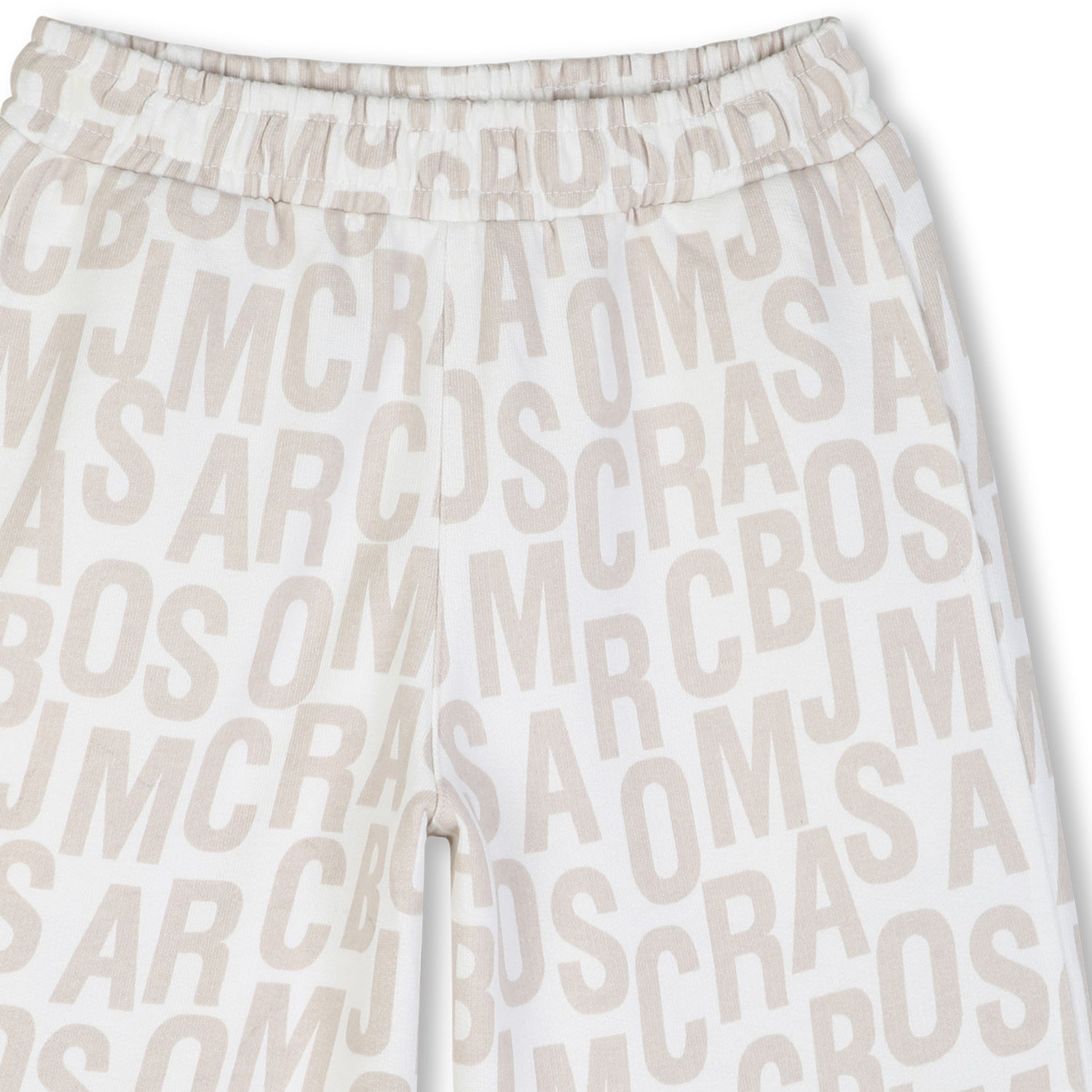 Organic Cotton Fleece Monogram Shorts With Elasticated Waist, Cream The Marc Jacobs