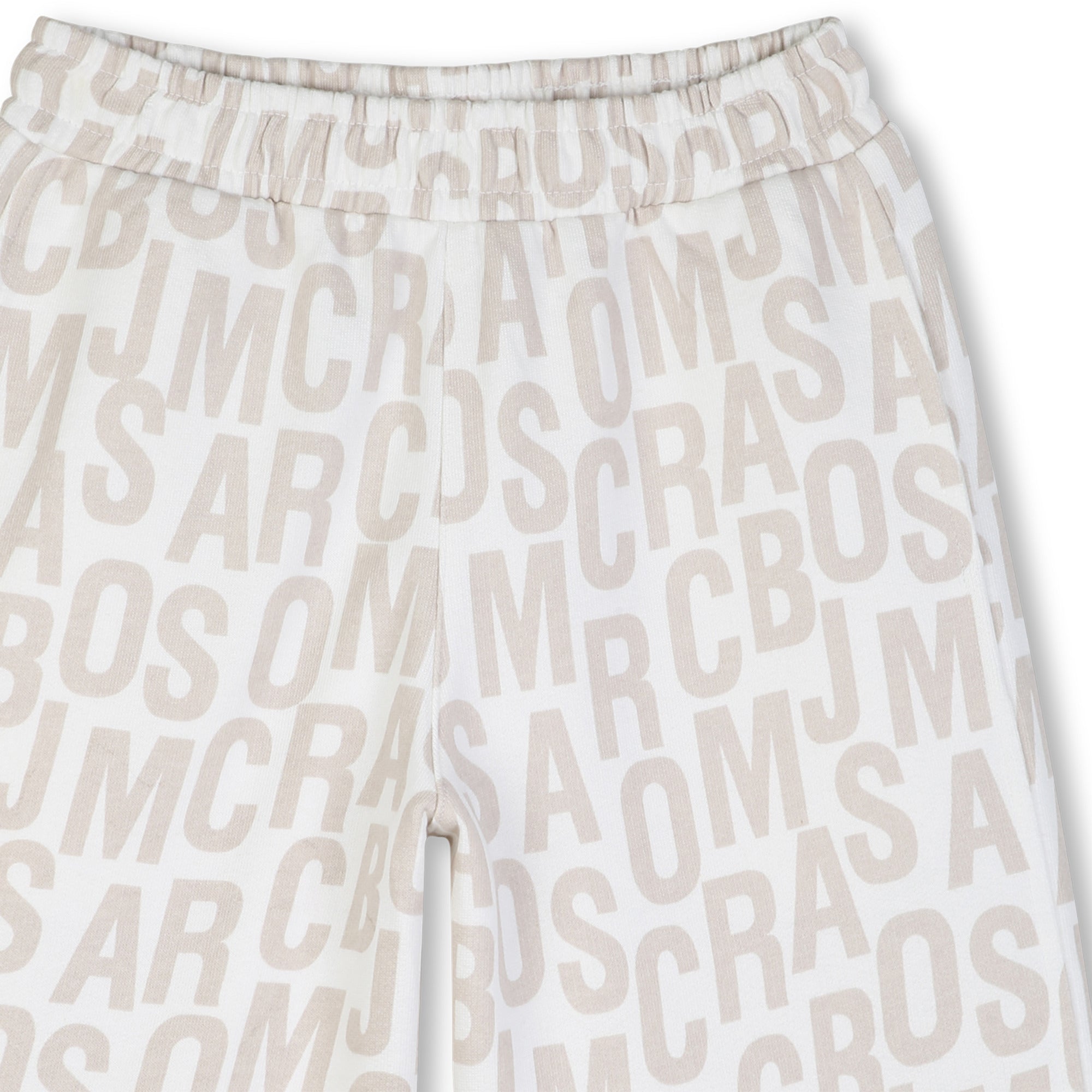 Organic Cotton Fleece Monogram Shorts With Elasticated Waist, Cream The Marc Jacobs