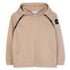 Organic Cotton Fleece Zip Hoodie With Branded Tape, Beige The Marc Jacobs