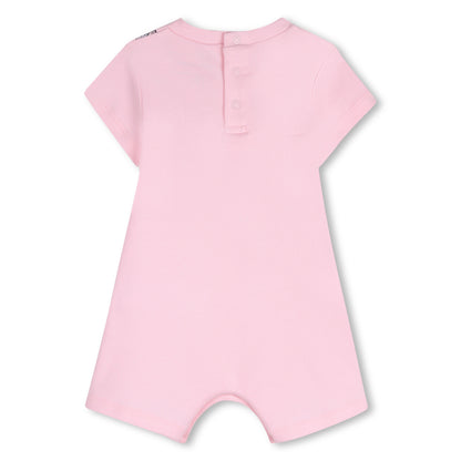Pink Cotton Short Jumpsuit with Print The Marc Jacobs