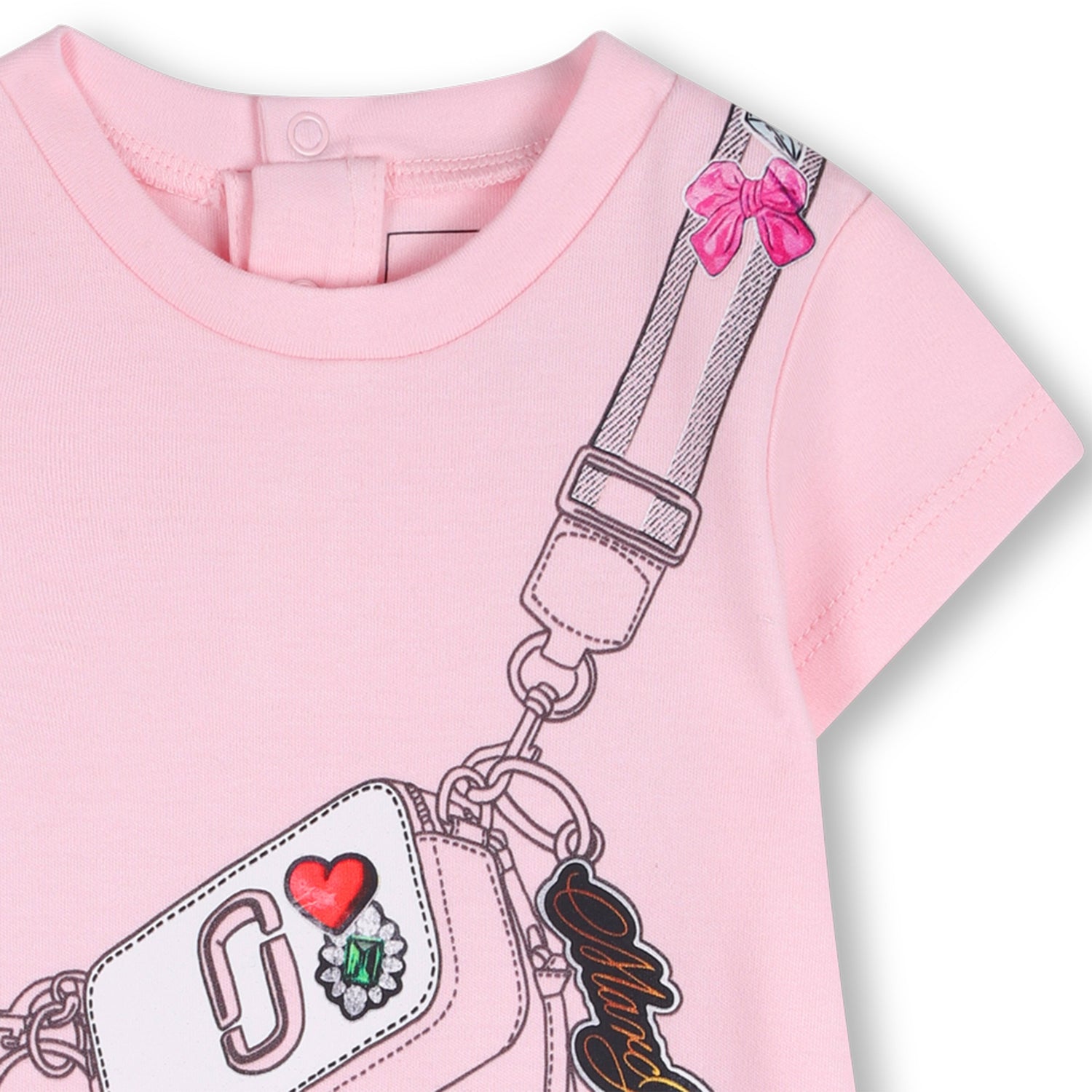 Pink Cotton Short Jumpsuit with Print The Marc Jacobs