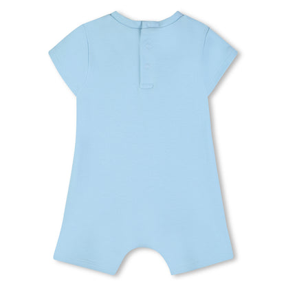 Blue Cotton Short Jumpsuit with Print The Marc Jacobs