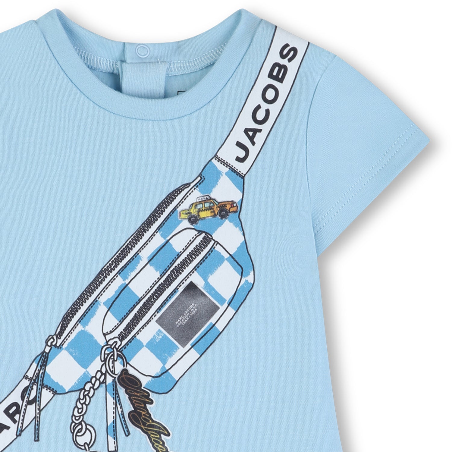Blue Cotton Short Jumpsuit with Print The Marc Jacobs