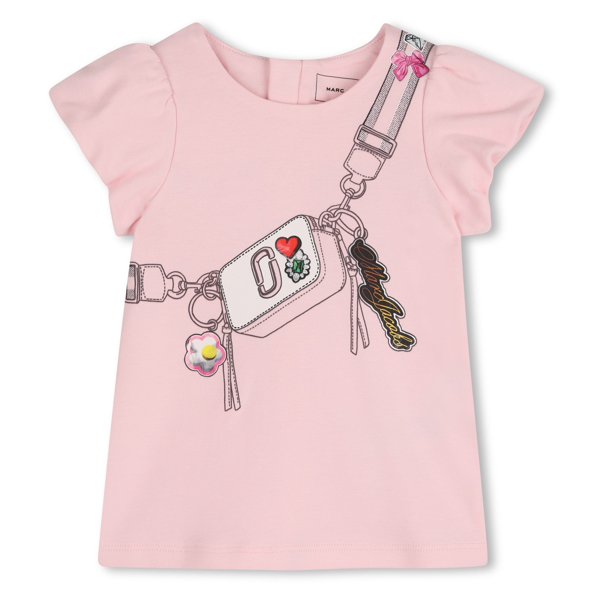 Pink Cotton Dress with Bag Print The Marc Jacobs