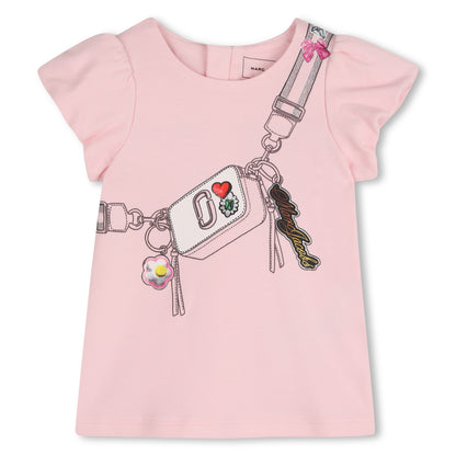 Pink Cotton Dress with Bag Print The Marc Jacobs