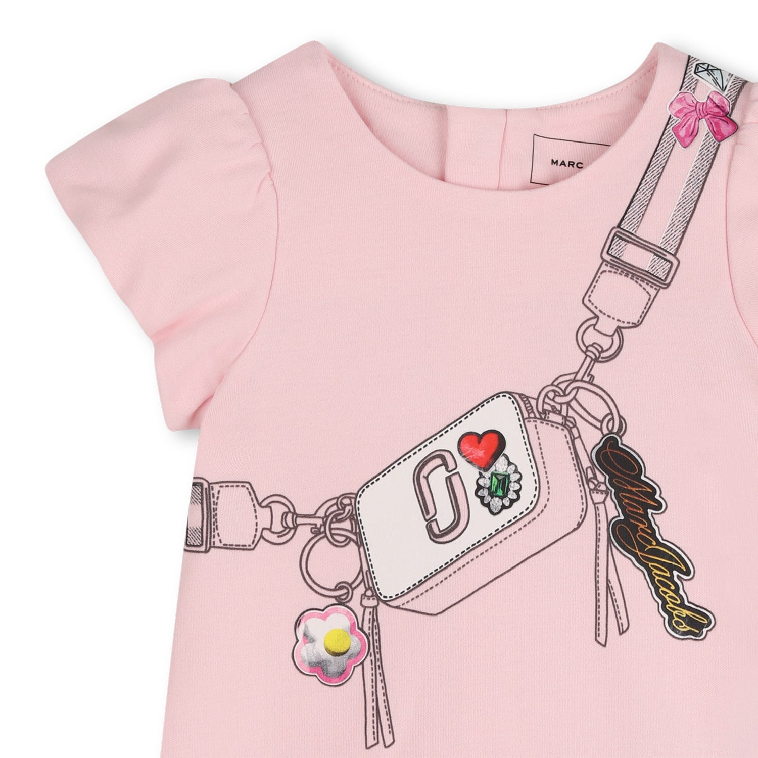 Pink Cotton Dress with Bag Print The Marc Jacobs