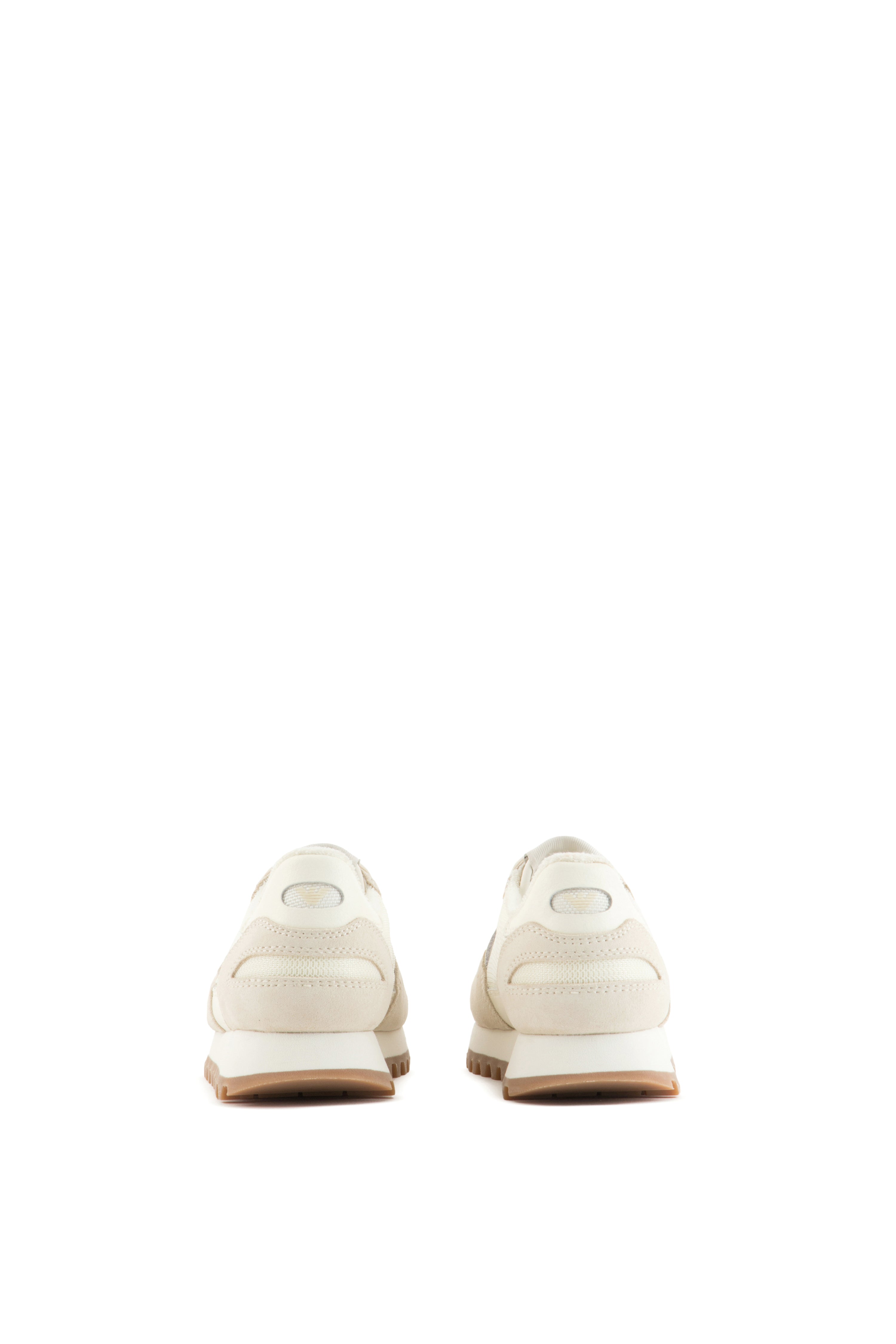 Cream &amp; Tan Suede Sneakers Emporio Armani