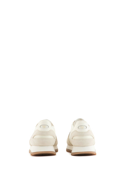 Cream &amp; Tan Suede Sneakers Emporio Armani