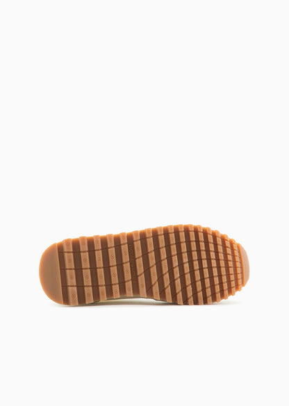 Cream &amp; Tan Suede Sneakers Emporio Armani