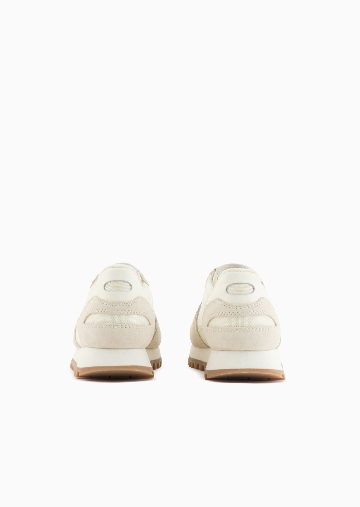 Cream &amp; Tan Suede Sneakers Emporio Armani