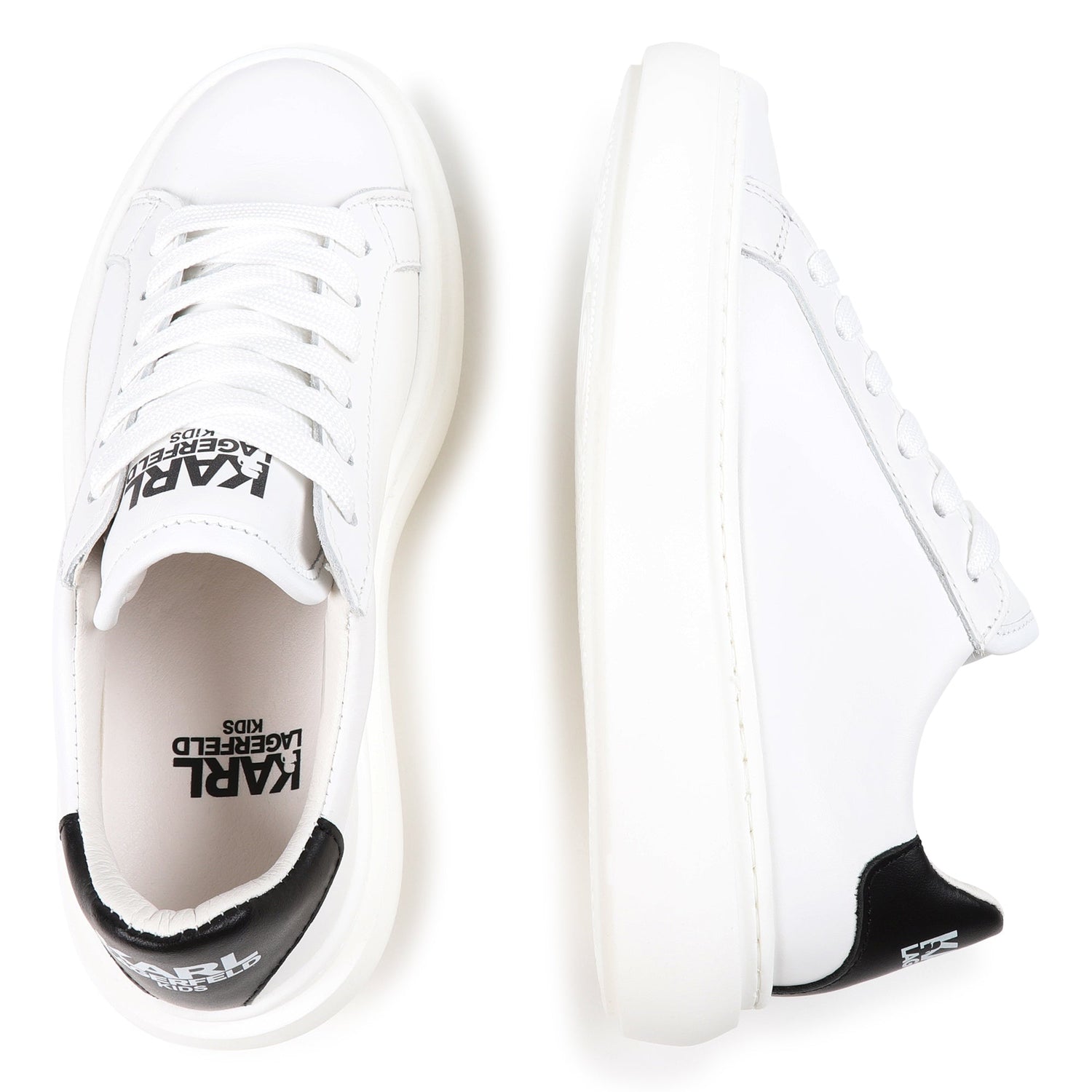Leather Lace-Up Sneakers Karl Lagerfeld Kids