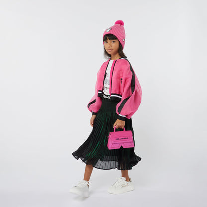 Midi Pleated Skirt with Iridescent Highlights Karl Lagerfeld Kids