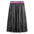Pleated Silver Midi Skirt with Logo Jacquard Waist Karl Lagerfeld Kids