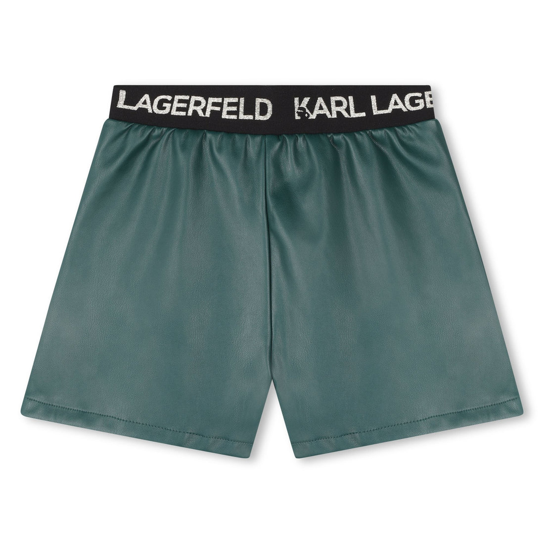 Faux Leather Logo Jacquard Shorts Karl Lagerfeld Kids