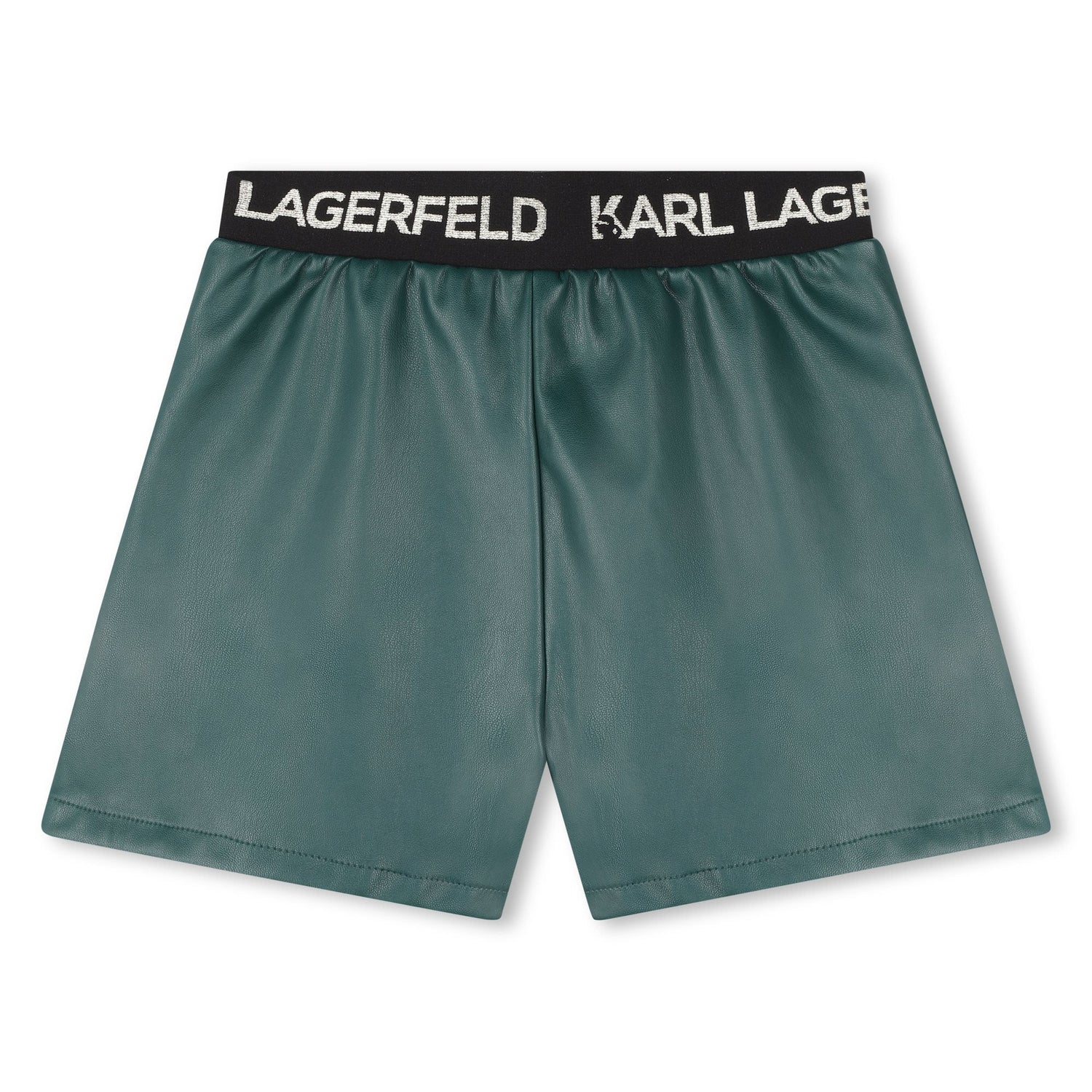 Faux Leather Logo Jacquard Shorts Karl Lagerfeld Kids