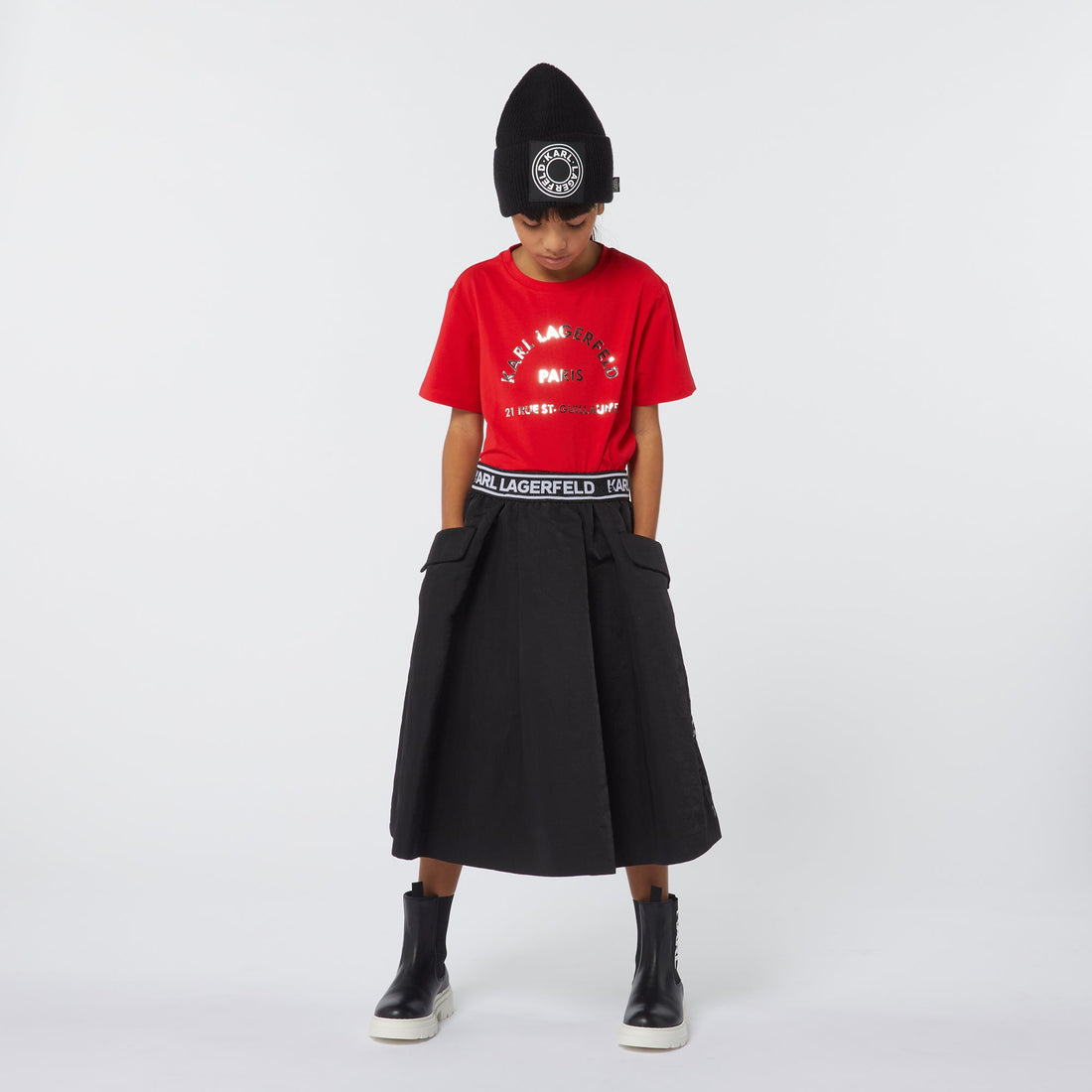 Midi Length Logo Jacquard Skirt Karl Lagerfeld Kids