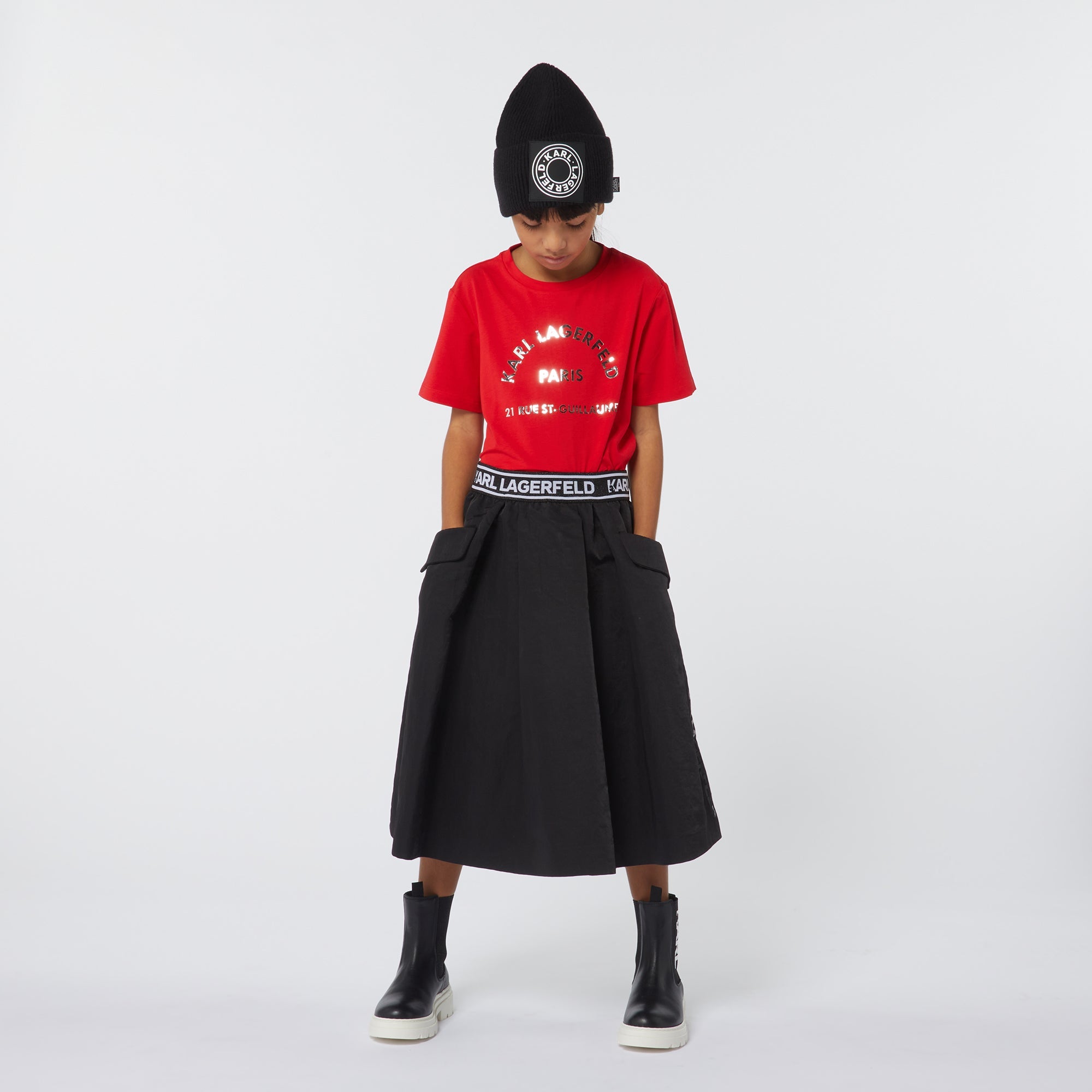Midi Length Logo Jacquard Skirt Karl Lagerfeld Kids