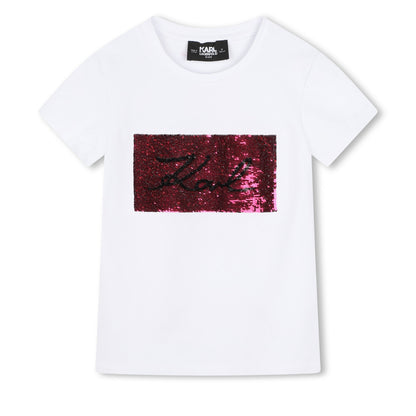 Reversible Sequin Signature Tee-Shirt Karl Lagerfeld Kids
