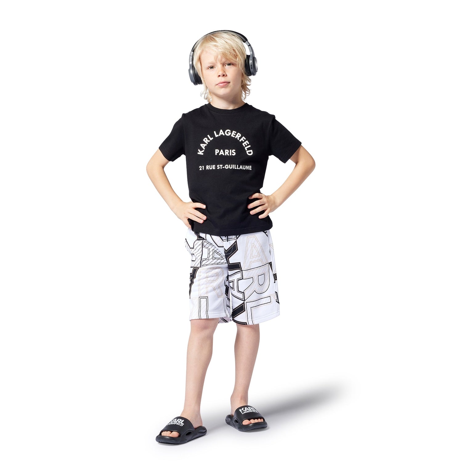 Graphic Print Bermuda Shorts for Kids Karl Lagerfeld Kids