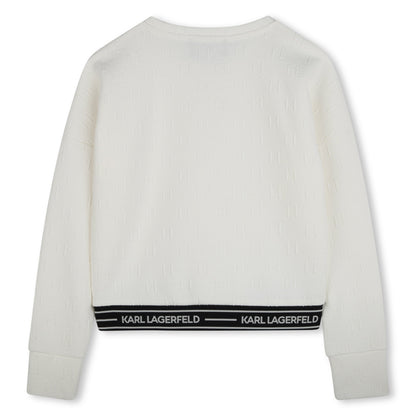 Textured Sweatshirt with Logo Hem Karl Lagerfeld Kids