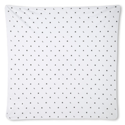 Reversible Cotton Baby Blanket with Karl &amp; Choupette Print Karl Lagerfeld Kids