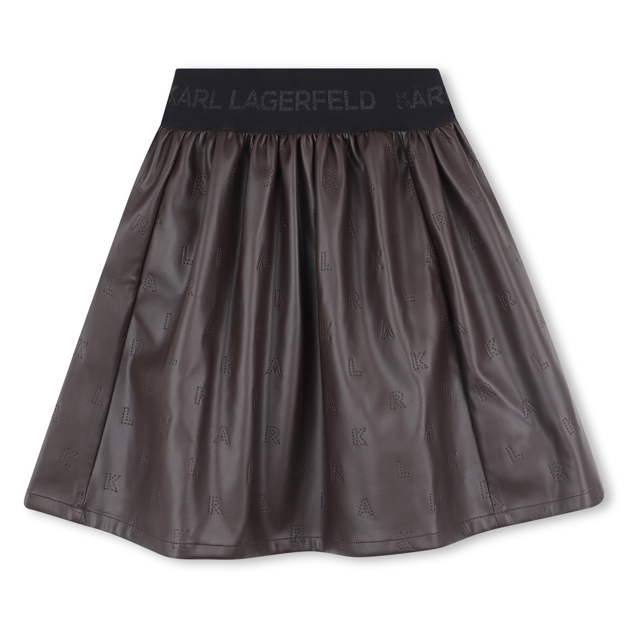 Girls Embossed Logo Skirt with Branded Elastic Waist Karl Lagerfeld Kids