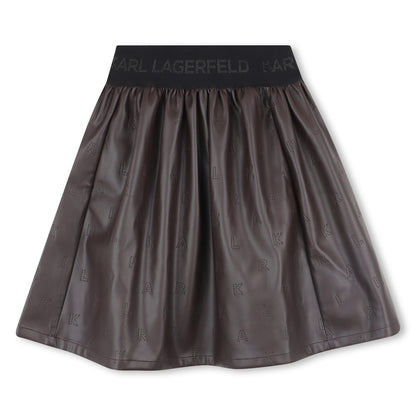 Girls Embossed Logo Skirt with Branded Elastic Waist Karl Lagerfeld Kids