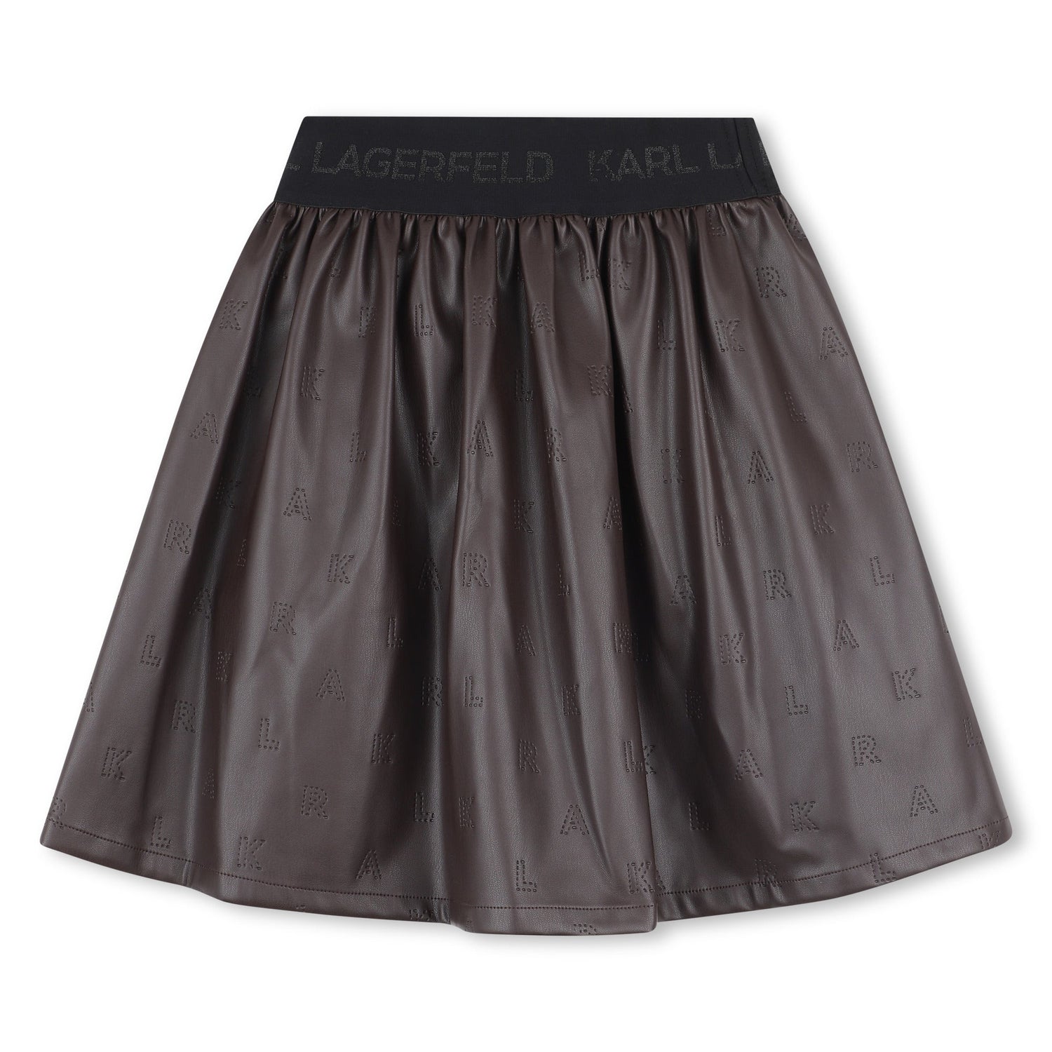 Girls Embossed Logo Skirt with Branded Elastic Waist Karl Lagerfeld Kids