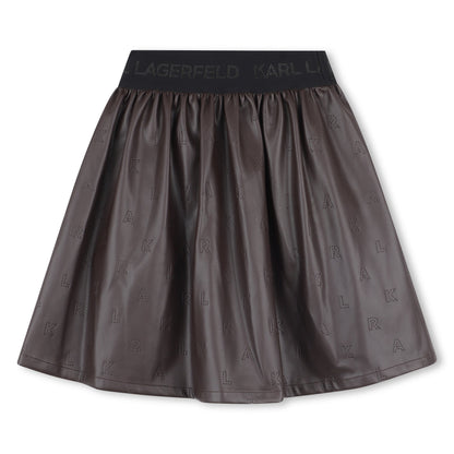 Girls Embossed Logo Skirt with Branded Elastic Waist Karl Lagerfeld Kids