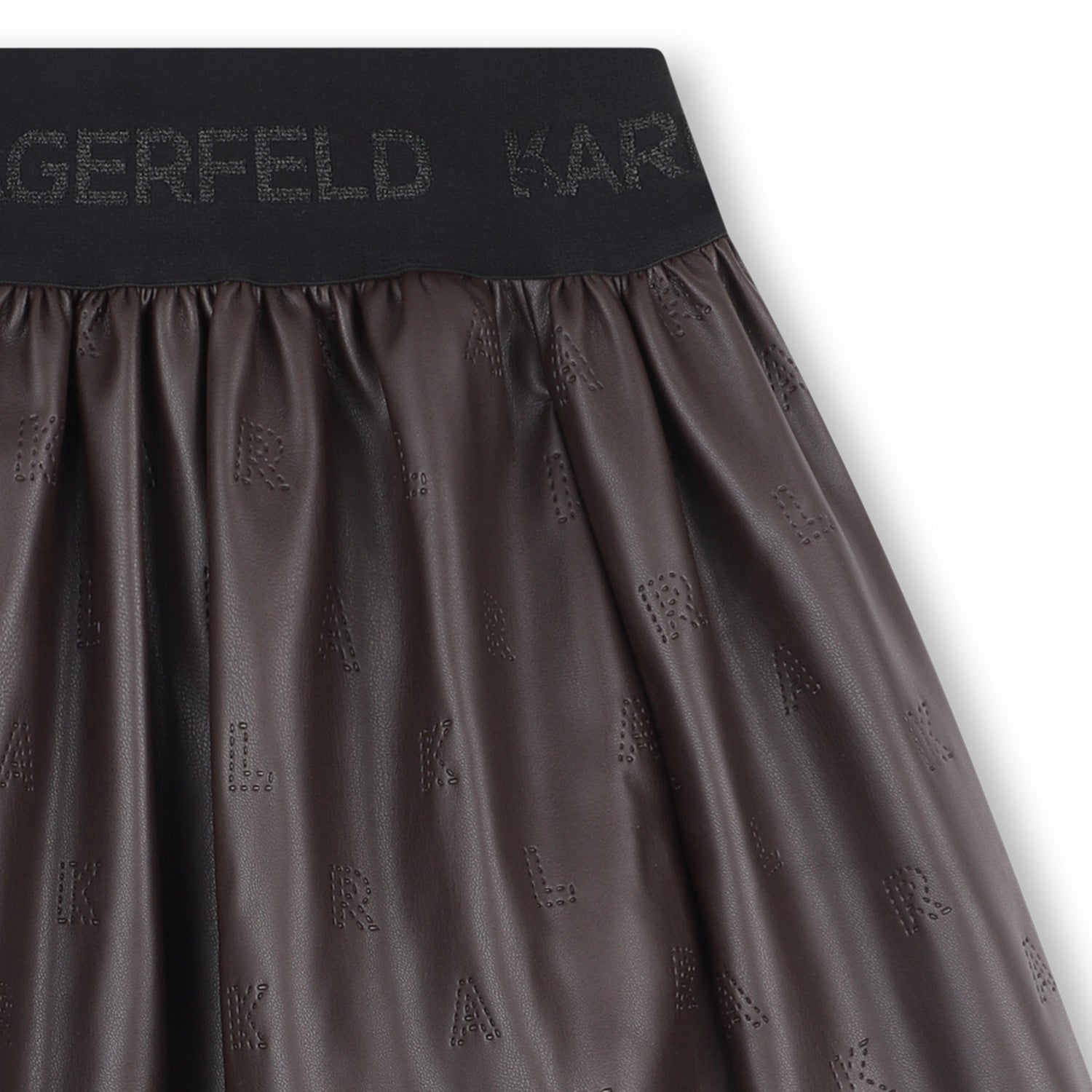 Girls Embossed Logo Skirt with Branded Elastic Waist Karl Lagerfeld Kids