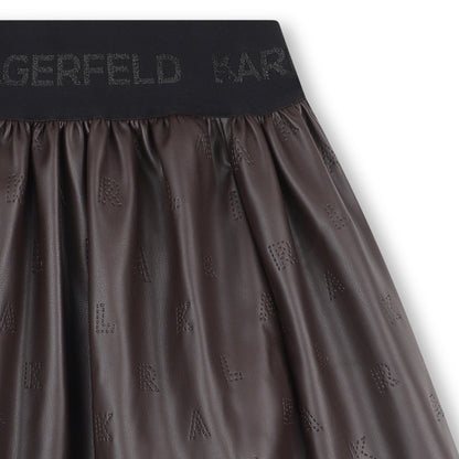 Girls Embossed Logo Skirt with Branded Elastic Waist Karl Lagerfeld Kids