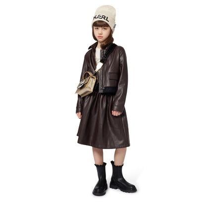 Girls Embossed Logo Skirt with Branded Elastic Waist Karl Lagerfeld Kids