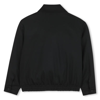 Zip-Up Jacket with Logo Tape Detail, Black Karl Lagerfeld Kids