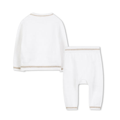 Baby Knitted Sweater and Leggings Set with Gold Signature Detail Karl Lagerfeld Kids