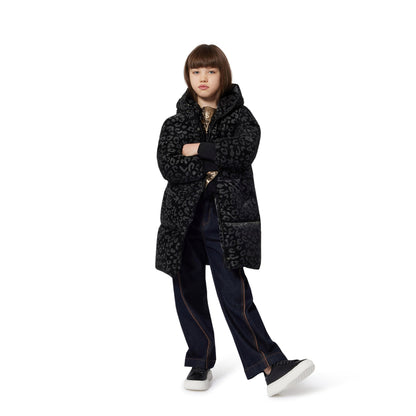 Girls Wide-Leg Denim Trousers with Embroidered Back Pocket Karl Lagerfeld Kids