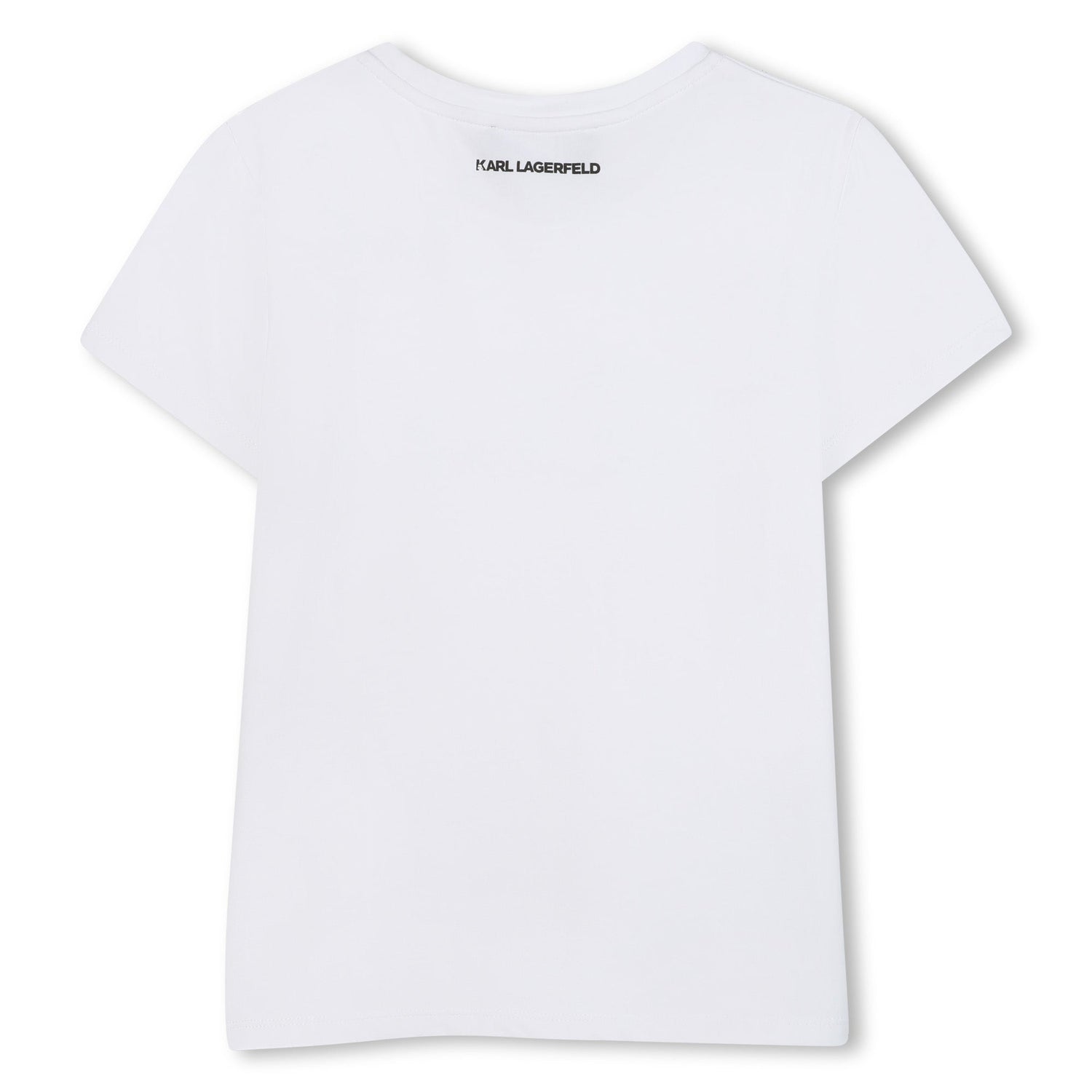 Short Sleeve Logo T-Shirt with Stud Detail, Milk White Karl Lagerfeld Kids
