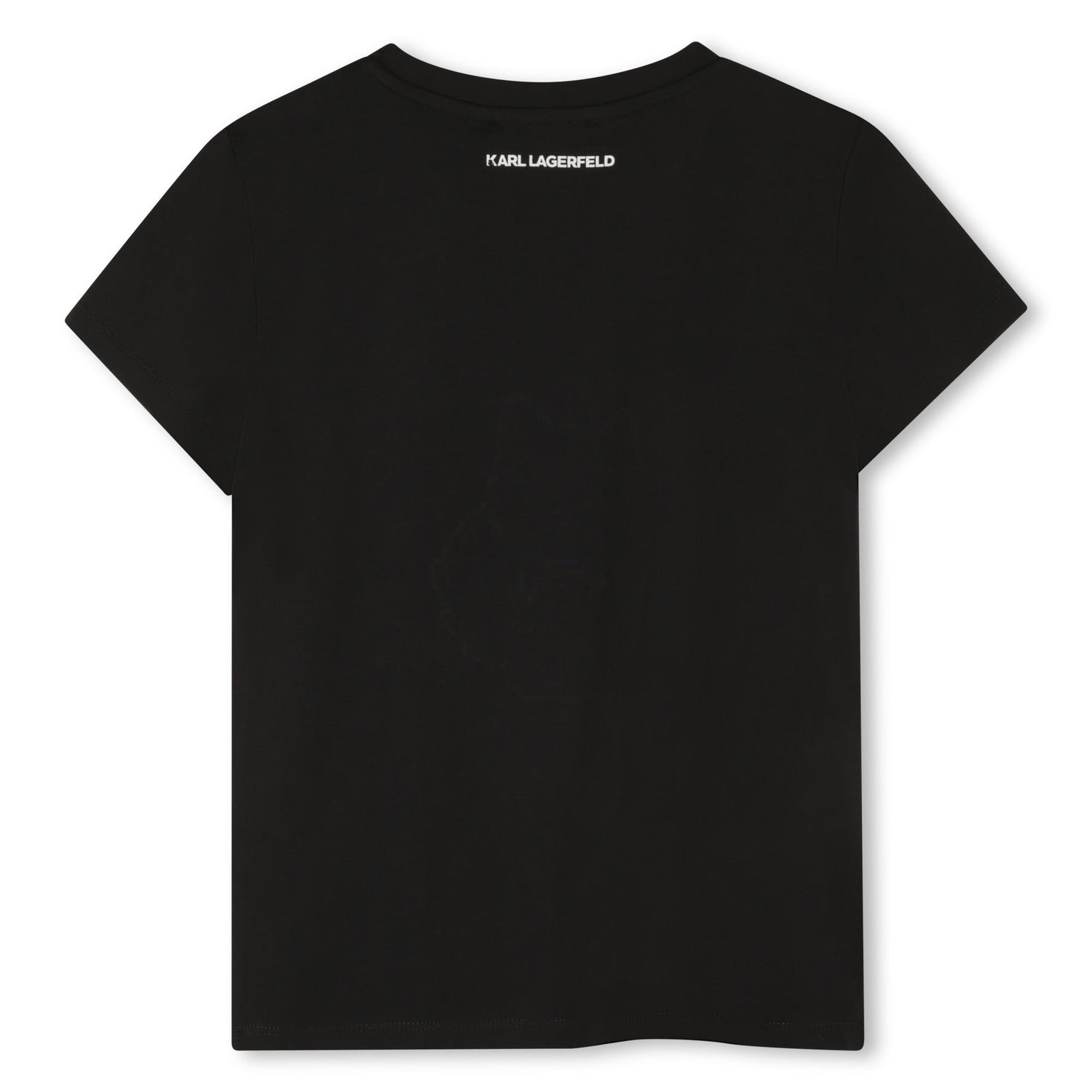 Short Sleeve T-Shirt with Choupette Motif, Black Karl Lagerfeld Kids