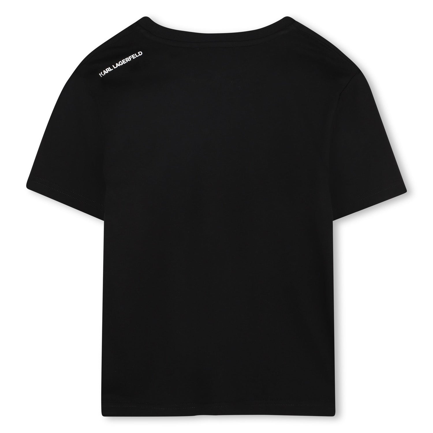 Short-Sleeve Organic Cotton Logo T-Shirt, White &amp; Black Karl Lagerfeld Kids