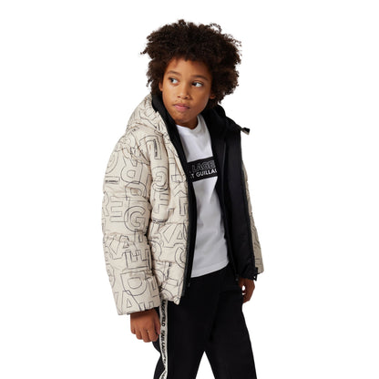 Short-Sleeve Organic Cotton Logo T-Shirt, White &amp; Black Karl Lagerfeld Kids