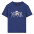 Blue Organic Cotton T-Shirt with Karl Lagerfeld Cartoon Print Karl Lagerfeld Kids