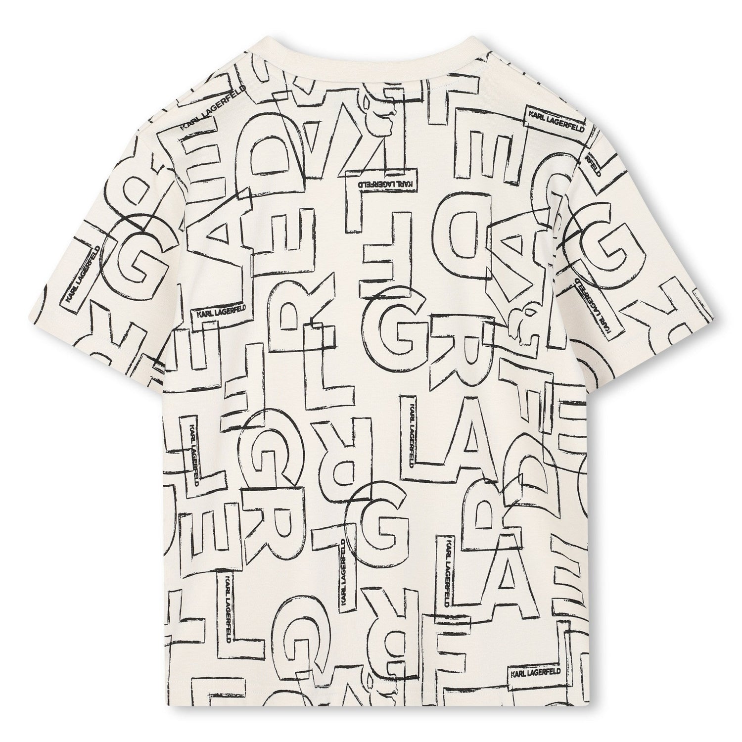 Short Sleeve Logo Print T-Shirt, Off-White Karl Lagerfeld Kids