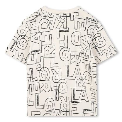 Short Sleeve Logo Print T-Shirt, Off-White Karl Lagerfeld Kids
