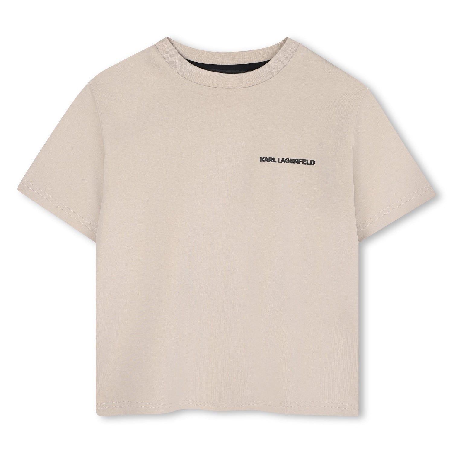 Kids beige short sleeve t-shirt with bold back graphic print Karl Lagerfeld Kids
