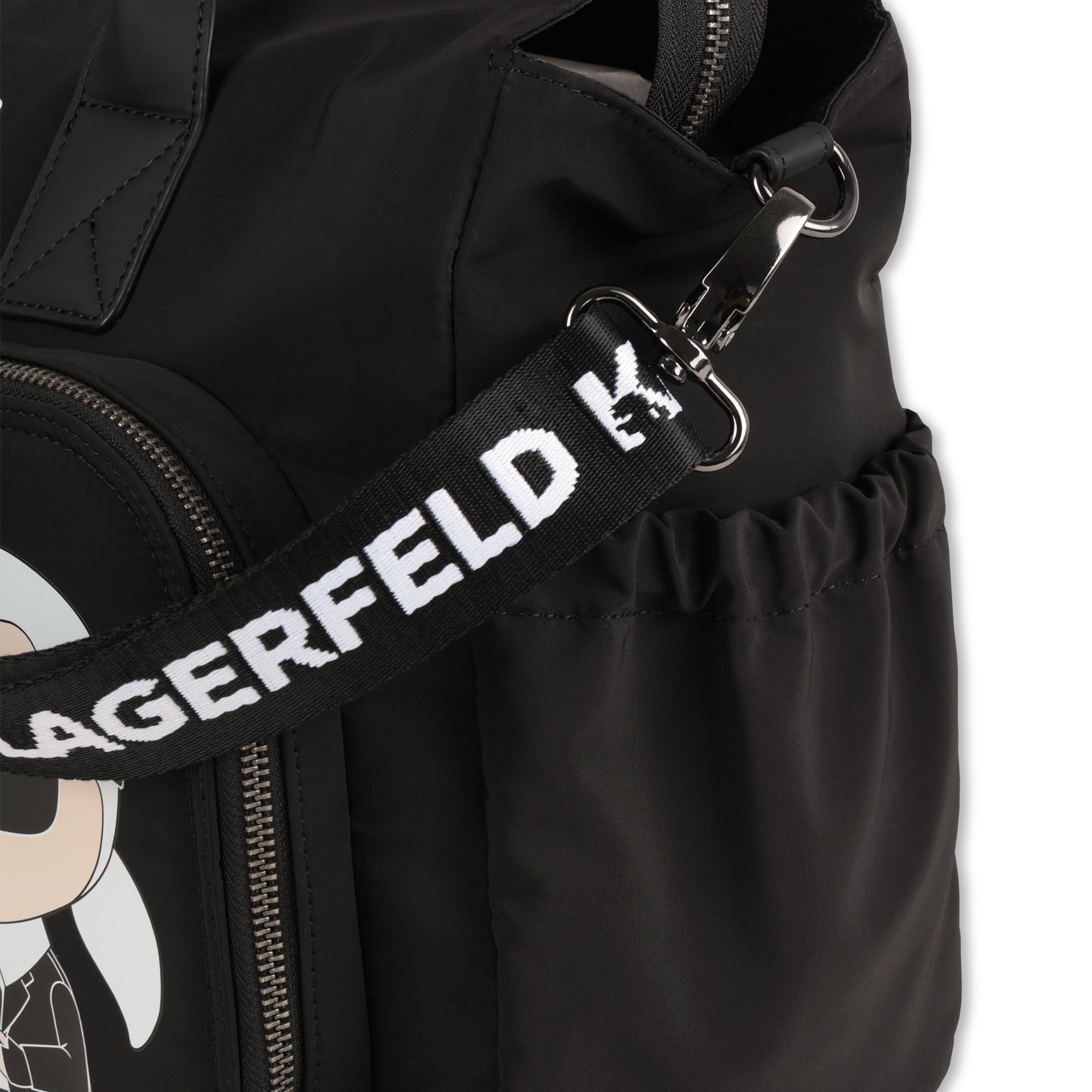 Black Changing Bag with Karl and Choupette Print Karl Lagerfeld Kids