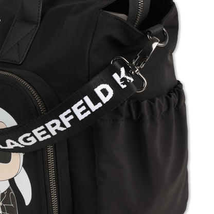 Black Changing Bag with Karl and Choupette Print Karl Lagerfeld Kids