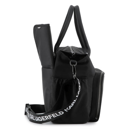 Black Changing Bag with Karl and Choupette Print Karl Lagerfeld Kids